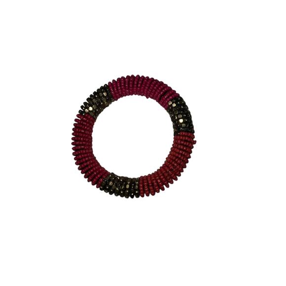 Iris Apfel & Bajalia Beaded Bangle Bracelet Kenya African Tribal Jewelry - Picture 1 of 5